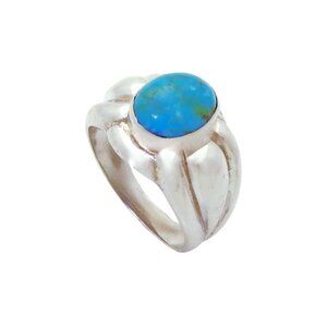 Vintage Sterling Silver Mary Morgan Navajo Southwestern Turquoise Gemstone Ring